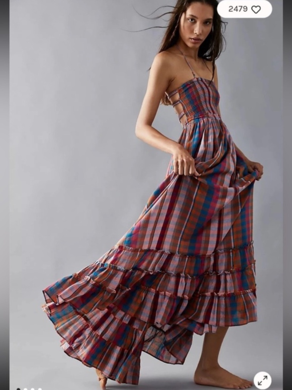 Free People Extratropical Plaid Maxi Dress